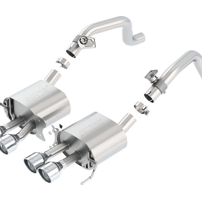 Borla 14-15 Chevy Corvette C7 w/ AFM w/o NPP S Type Rear Section Exhaust Quad Rd RL Tips