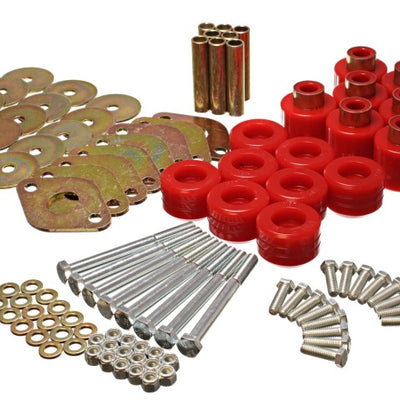 Energy Suspension Body Mount Set 1in Lift W/Hardware  - Red