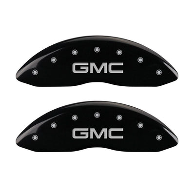 MGP 2 Caliper Covers Engraved Front GMC Black Finish Silver Characters 2008 GMC Canyon