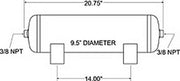 Firestone Air Tank 5 Gallon 9.5in. x 20.7in. Length (2) 3/8in. NPT 150 PSI Max - Black (WR17609231)