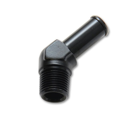 Vibrant 3/4 NPT to 3/4in Barb Straight Fitting 45 Deg Adapter - Aluminum