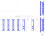 King Engine Bearings Subaru FA20 FB20 Performance Tri-Metal Main Bearing Set - Size +.025mm