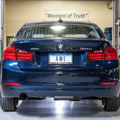 AWE Tuning 13-18 BMW 320i (F30) Touring Edition Exhaust w/ Performance Mid Pipe - Diamond Blk Tips