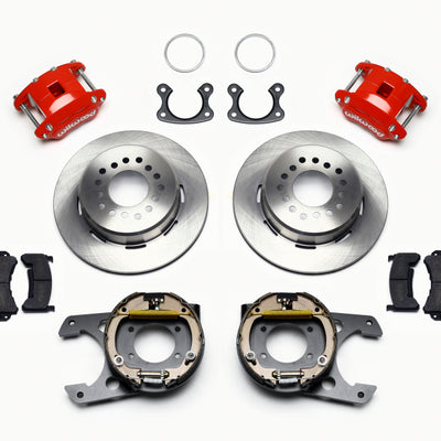Wilwood D154 P/S Park Brake Kit Red Small Ford 2.50in Offset