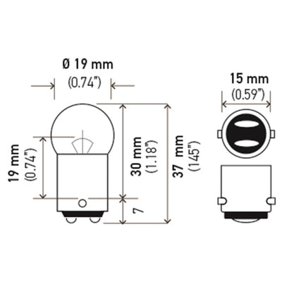 Hella Bulb 90 12V 8W BA15d G6