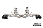 Corsa 2020-2025 Chevrolet Corvette C8 RWD 3in Track Cat-Back Delete Exhaust w/4.5in CF Black PVDTips