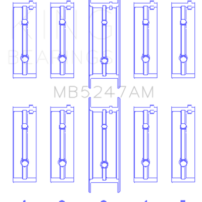 King Engine Bearings Chevrolet L4 2.2L Ecotec AM-Series Main Bearings (Set of 5)