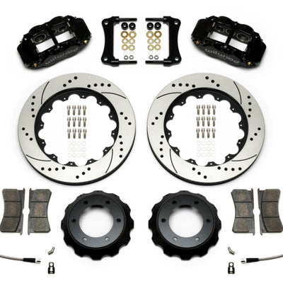 Wilwood Narrow Superlite Black 6R Front Kit 14in Drilled Rotor w/ Lines 05-15 Toyota Tacoma