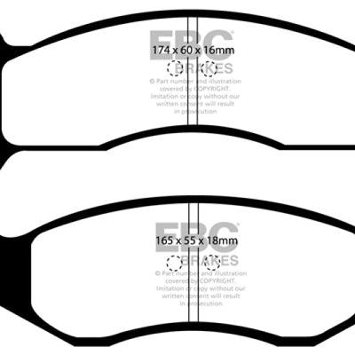 EBC 91-93 Chrysler Fifth Avenue 3.8 Redstuff Front Brake Pads