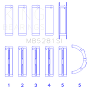 King Engine Bearings Ford 281CI 4.6L V8 (Size +0.5) Main Bearing Set