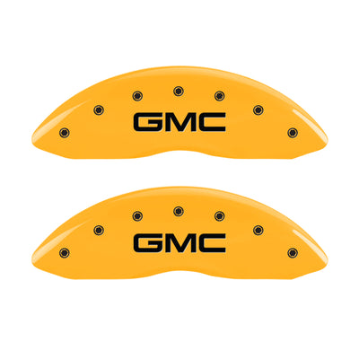 MGP 4 Caliper Covers Engraved Front & Rear Denali Yellow finish black ch