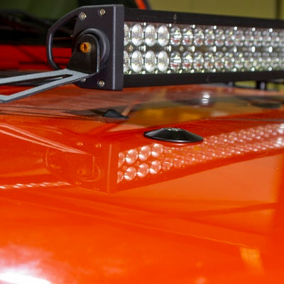 Kentrol 97-19 Jeep Wrangler JK/TJ Hood Bumper Deletes Black Powdercoat Stainless Steel