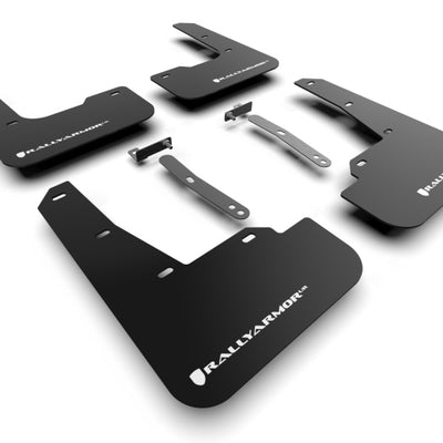 Rally Armor 22-23 Hyundai Elantra N &amp; N Line Black UR Mud Flap w/White Logo