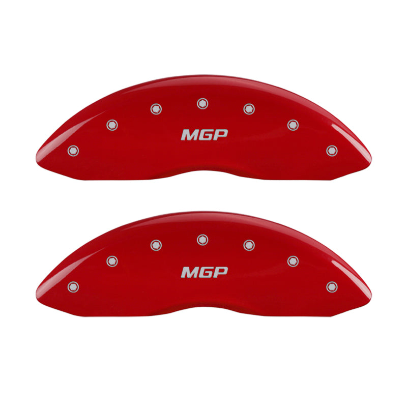 MGP 4 Caliper Covers Engraved Front & Rear MGP Red Finish Silver Characters 2018 Tesla S