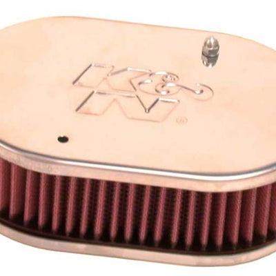 K&N Universal Custom Air Filter - Oval - Red - 51mm Neck Flange