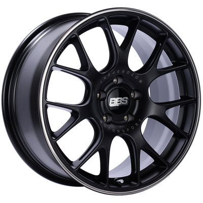 BBS CH-R 18x8.5 5x112 ET47 Satin Black Polished Rim Protector Wheel -82mm PFS/Clip Required