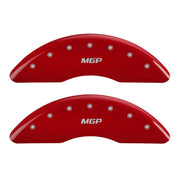 MGP 4 Caliper Covers Engraved Front & Rear GMC Red finish silver ch