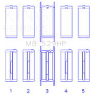 King Engine Bearings Ford 302 5.0L Windsor (Size STDX) Main Bearing Set