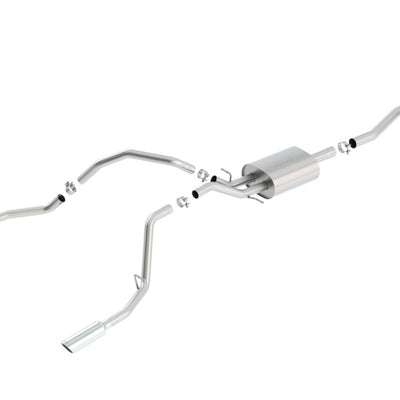 Borla 14 GM Silverado/Sierra 1500 CC/SB 153in WB C/B S-Type 3.5x2.25in Sngl Rnd Rlld AnglCt Splt Rr