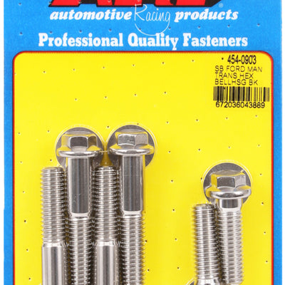 ARP Small Block Ford Manual Transmission Hex Bellhousing Bolt Kit - Polished Stainless Steel