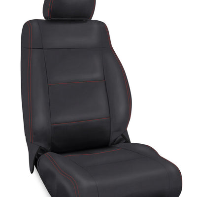 PRP 11-12 Jeep Wrangler JK Front Seat Covers/2 door or 4 door (Pair) - Black with Red Stitching