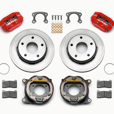 Wilwood Dynapro Lug Mount P/S Park Brake Kit Red Small Ford 2.36in Off Bronco 5 x 5.50