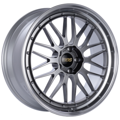 BBS LM 20x8.5 5x112 ET38 Diamond Black Center Diamond Cut Lip Wheel - 82mm PFS Required