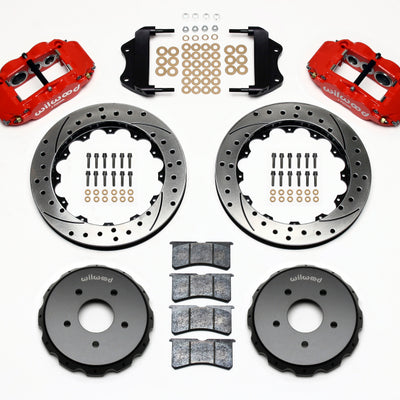 Wilwood Narrow Superlite 6R Front Hat Kit 13.06in Drilled Red 2004-2006 Pontiac GTO