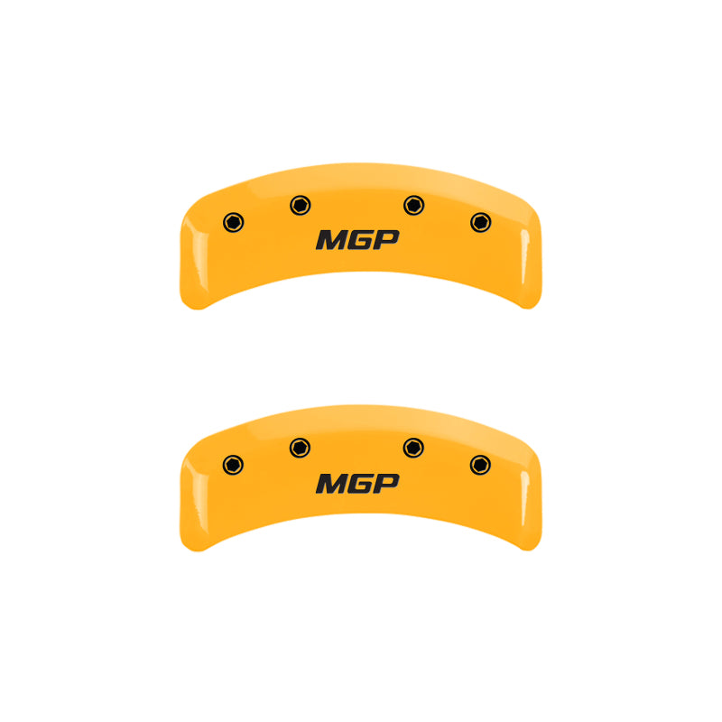 MGP 4 Caliper Covers Engraved Front & Rear MGP Yellow finish black ch