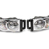 Raxiom 02-05 Dodge RAM 1500 Axial Series OEM Style Rep Headlights- Chrome Housing (Clear Lens)