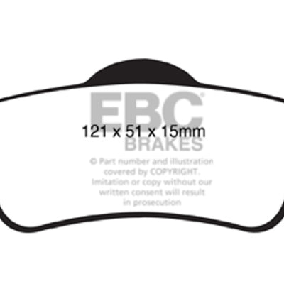 EBC 11+ Chevrolet Caprice 3.6 Redstuff Rear Brake Pads