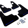 Rally Armor 08-17 Mitsubishi EVO X Black UR Mud Flap w/ Blue Logo