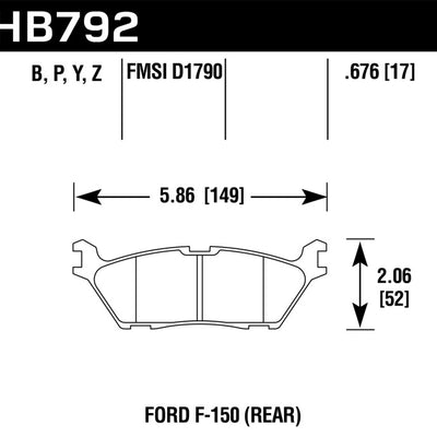 Hawk 15 Ford F-150 Performance Ceramic Street Rear Brake Pads