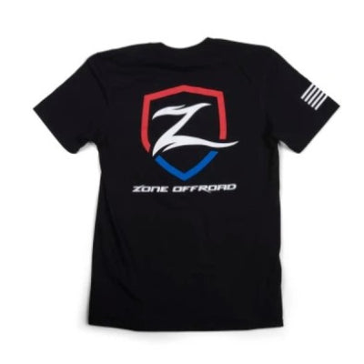 Zone Offroad Black Premium Cotton T-Shirt w/ Patriotic Zone Logos - 5XL