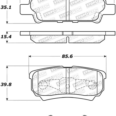 StopTech 07-17 Jeep Patriot Street Performance Rear Brake Pads