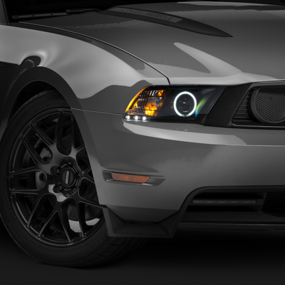Raxiom 10-12 Ford Mustang w/ Headlights CCFL Halo Projector Headlights- Black Housing (Clear Lens)