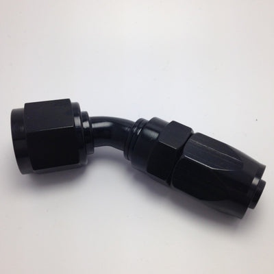 Fragola -10AN Fem x -8AN Hose 45 Degree Reducing Hose End - Black