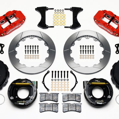 Wilwood Narrow Superlite 4R Rear P-Brk Kit 12.88in Red Small Ford 2.66in Offset