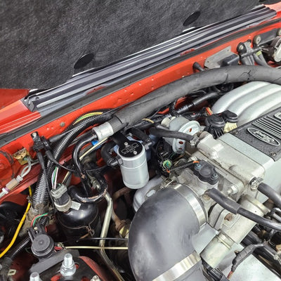 J&L 86-93 Ford Mustang 5.0 302 Passenger Side Oil Separator 3.0 - Clear Anodized