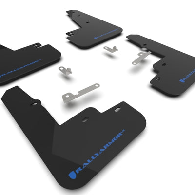 Rally Armor 21-25 Ford Mustang Mach-E/GT/Rally Black UR Mud Flap w/Light Blue Logo