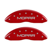 MGP 4 Caliper Covers Engraved Front & Rear MOPAR Red finish silver ch