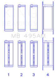 King Infiniti/Nissan 181CI 3.0L VG30DE/TT V6/122CI 2.0L VG20DET V6 (Size +0.50) Main Bearing Set