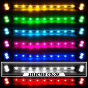 XK Glow Strip Single Color Underglow LED Accent Light Car/Truck Kit White - 8x24In Tube + 4x8In