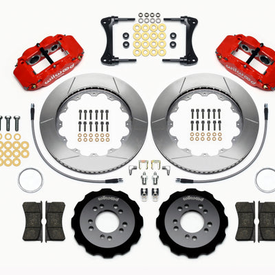 Wilwood Narrow Superlite 6R Front Hat Kit 14.00in Red 2008-up Hyundai Genesis Coupe w/Lines