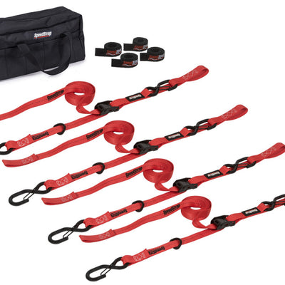 SpeedStrap 1In Motorcycle Tie-Down Kit - Red