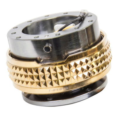 NRG Quick Release Kit - Pyramid Edition - Gunmetal Body / Chrome Gold Pyramid Ring