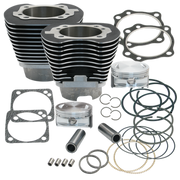S&S Cycle 99-06 BT 4 1/8in Bore Cylinder & Piston Kit Early Production T111 Engines - Wrinkle Black