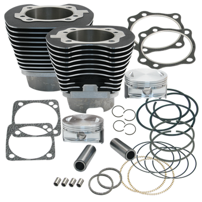 S&S Cycle 99-06 BT 4 1/8in Bore Cylinder & Piston Kit Early Production T111 Engines - Wrinkle Black