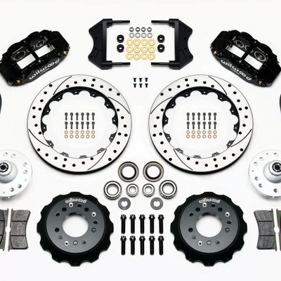 Wilwood Narrow Superlite 6R Front Hub Kit 12.88in Drilled 1965-1969 Mustang Drum Spindle