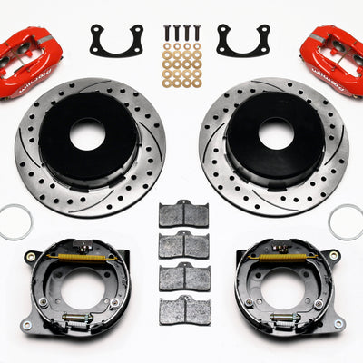 Wilwood Forged Dynalite P/S Park Brake Kit Drilled Red Big Ford New 2.50in Offset Currie Blank